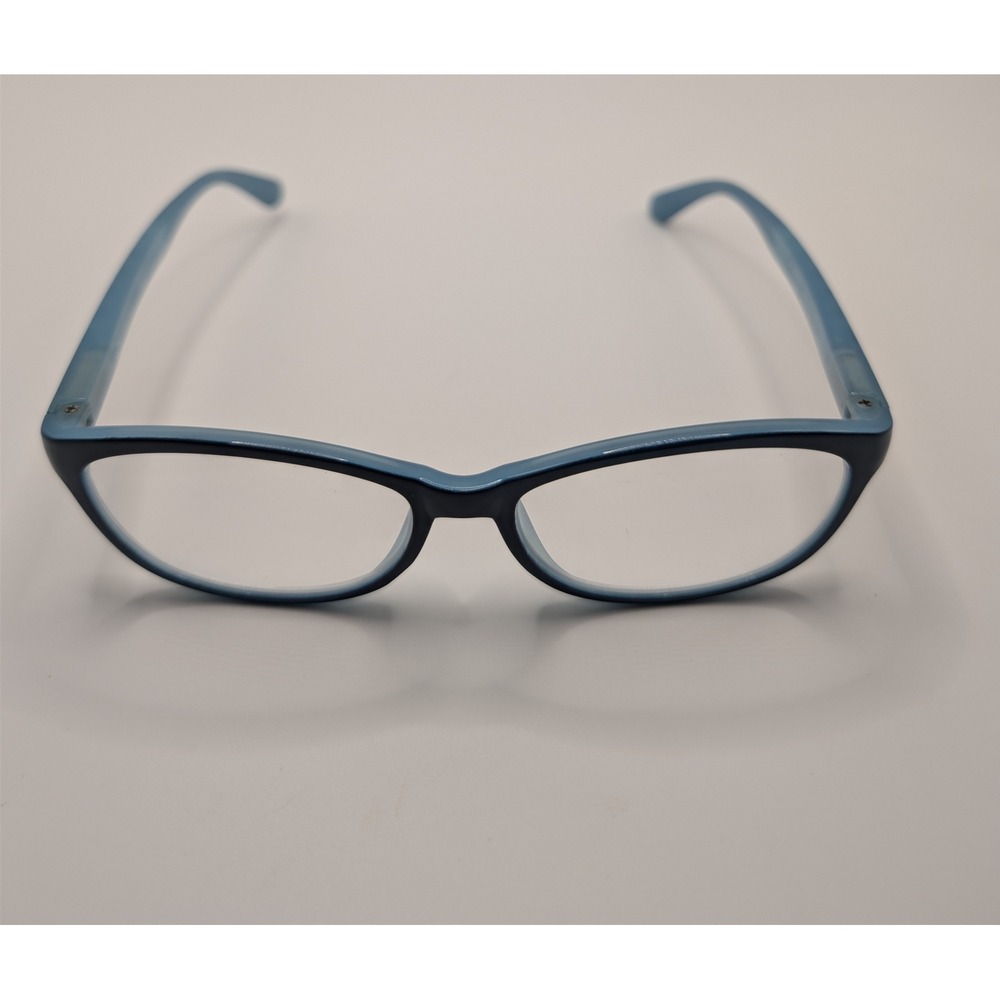 Foster Grant Cassandra TEL Blue Cat Eye Reading Glasses Floral Temple Womens